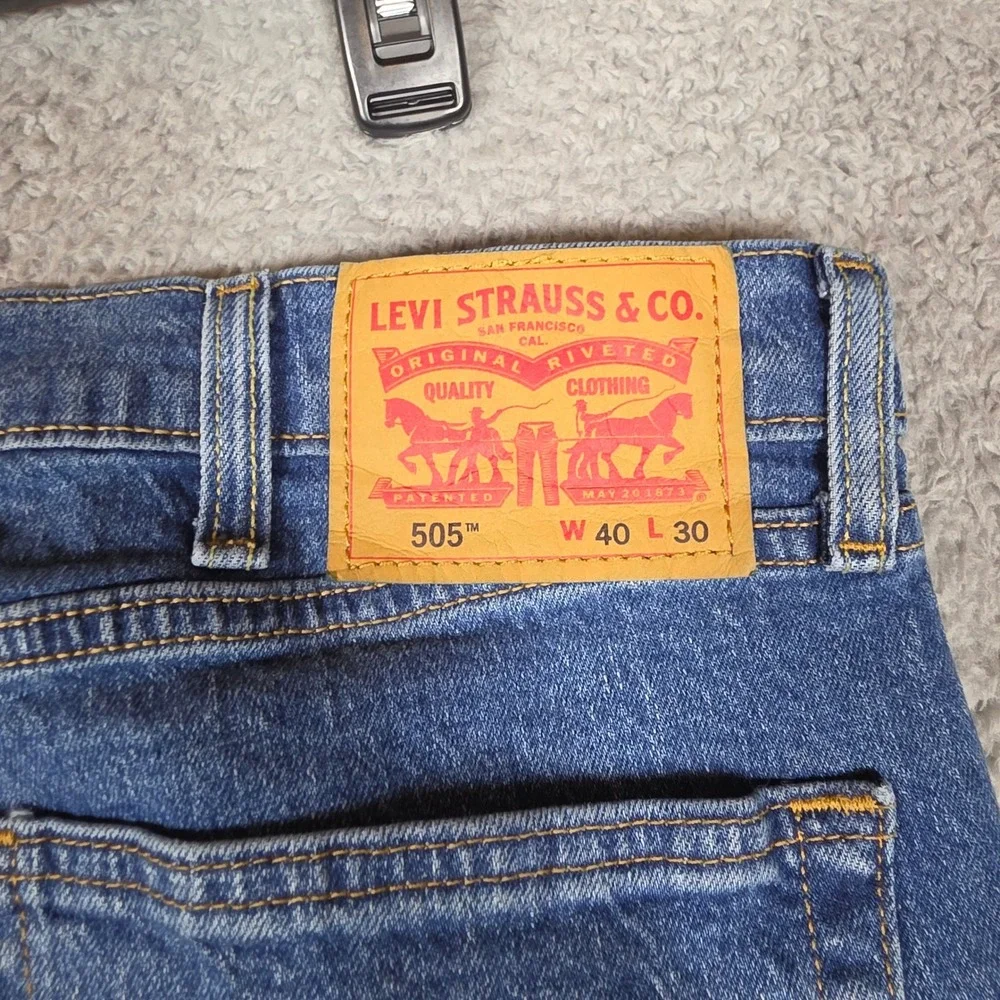 Levi's 505 Jeans Mens‎ 40x30 Blue Casual Regular Fit Denim Straight Leg